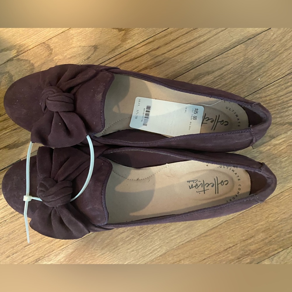 Purple suede flats